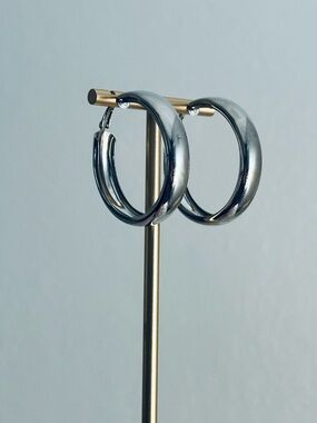 Bold Silver Hoop Earrings